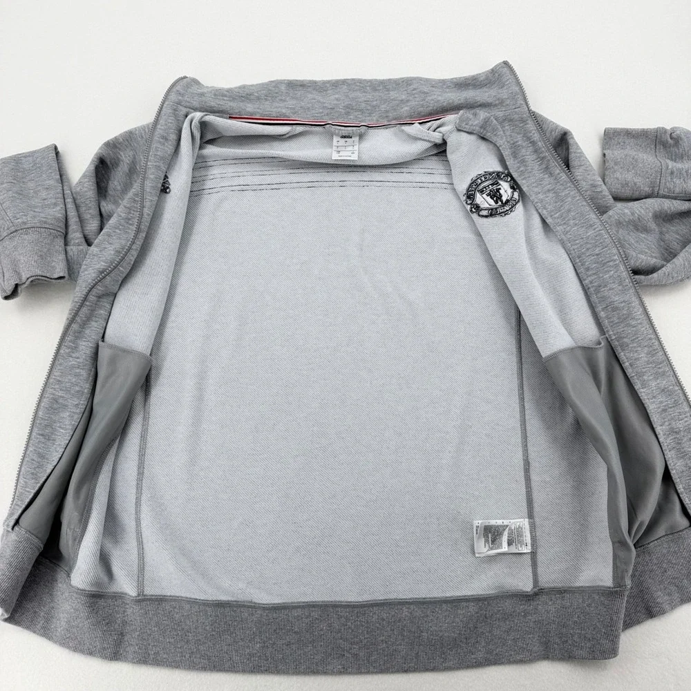 Adidas Manchester United FC Soccer Track Jacket Mens Large Grey AC1932 Excellent
